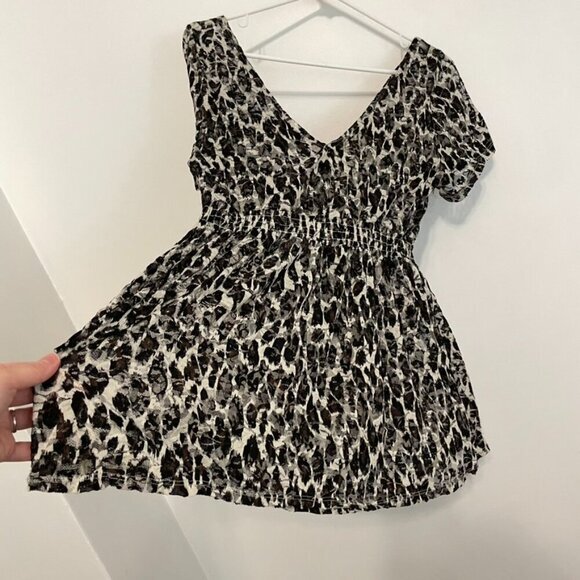 TORRID 0 Plus Size Leopard Lace Babydoll Top Cream Ivory Black Cheetah Animal L - Picture 16 of 16